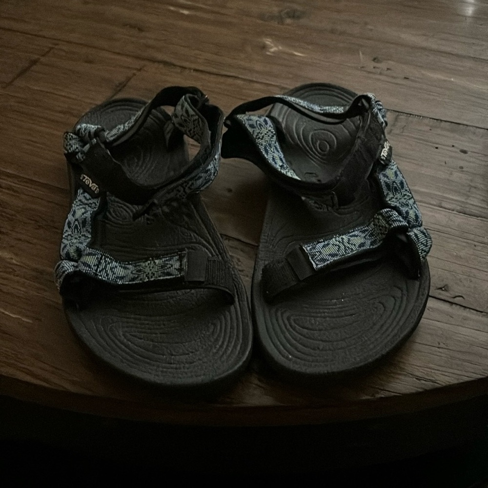 Teva blue and green sandals